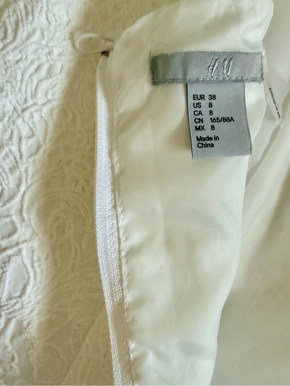 H&M White Textured Jacquard Sleeveless Dress - Picture 4 of 5